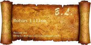 Bohin Liliom névjegykártya